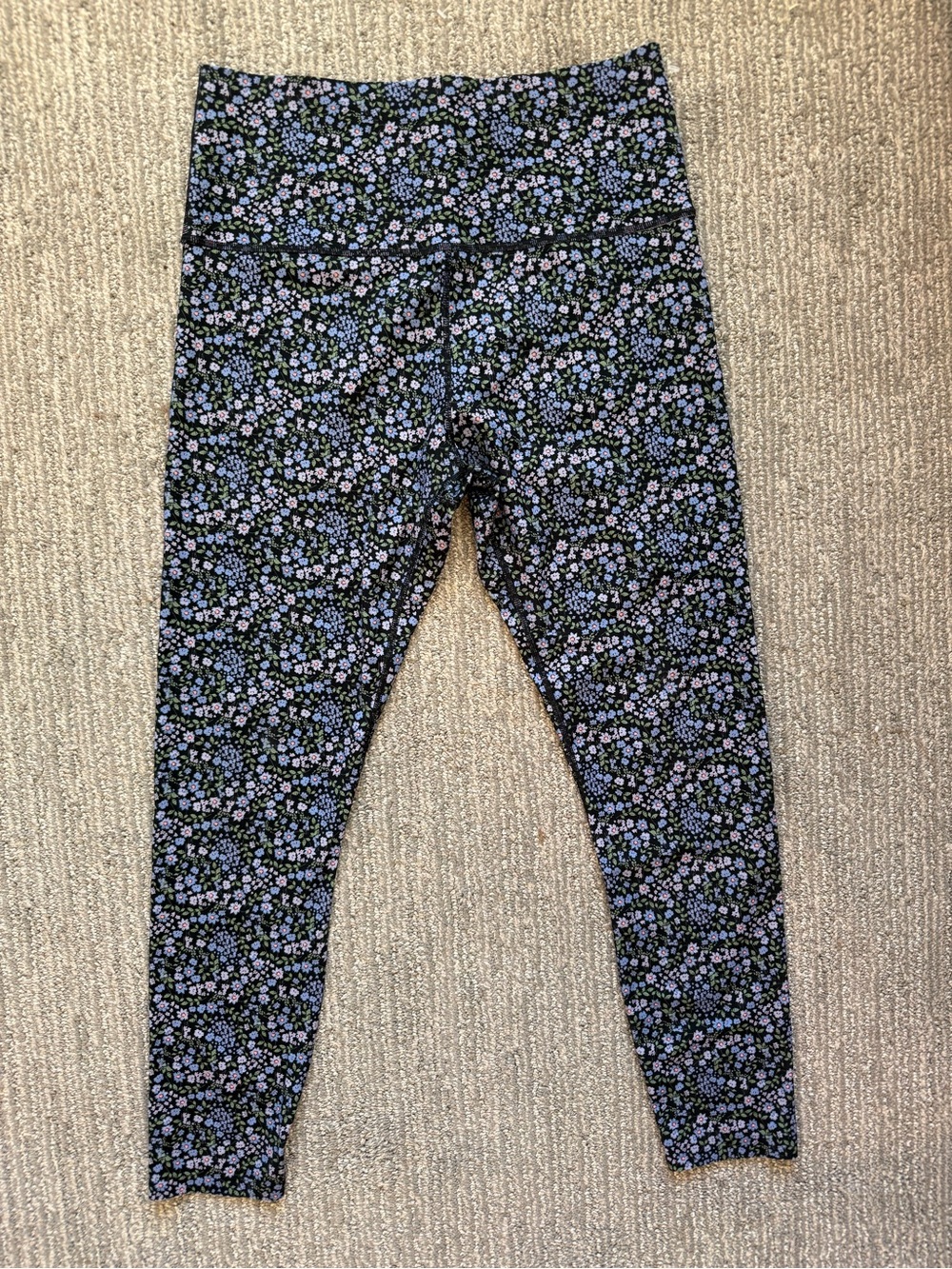 Knix High Rise Floral Paisley Leggings Women’s L Black Blue Activewear Yoga pant